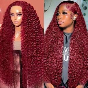 Luxurious Deep Red Curly Wig for Women